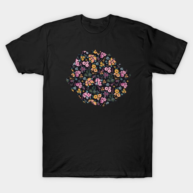 Little flowers Multi black T-Shirt by ninoladesign